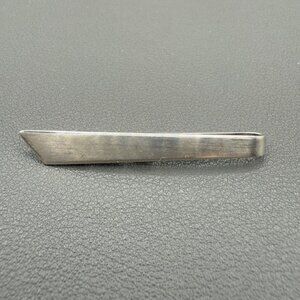 Vintage Sterling Silver Tie Bar Money Clip Brushed Finish Classic Mens